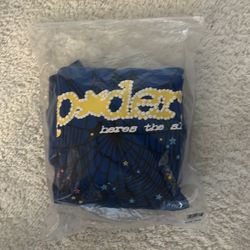 Blue and Yellow Sp5der Hoodie