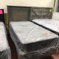 New Twin Size Bed With New Mattress and Boxspring Included 