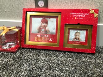 Christmas picture frame and candle holder
