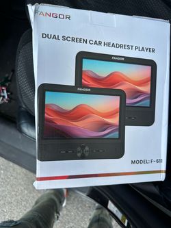 FANGOR 7.5 Inch Dual Car DVD Player, Portable Headrest Video Player for Car with 5 Hours Rechargeable Battery, Last Memory, AV Out/in, Support USB/SD/
