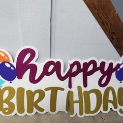 Giant “Happy Birthday” Yard Sign – Girls Birthday 🎈 (58” x 68”)