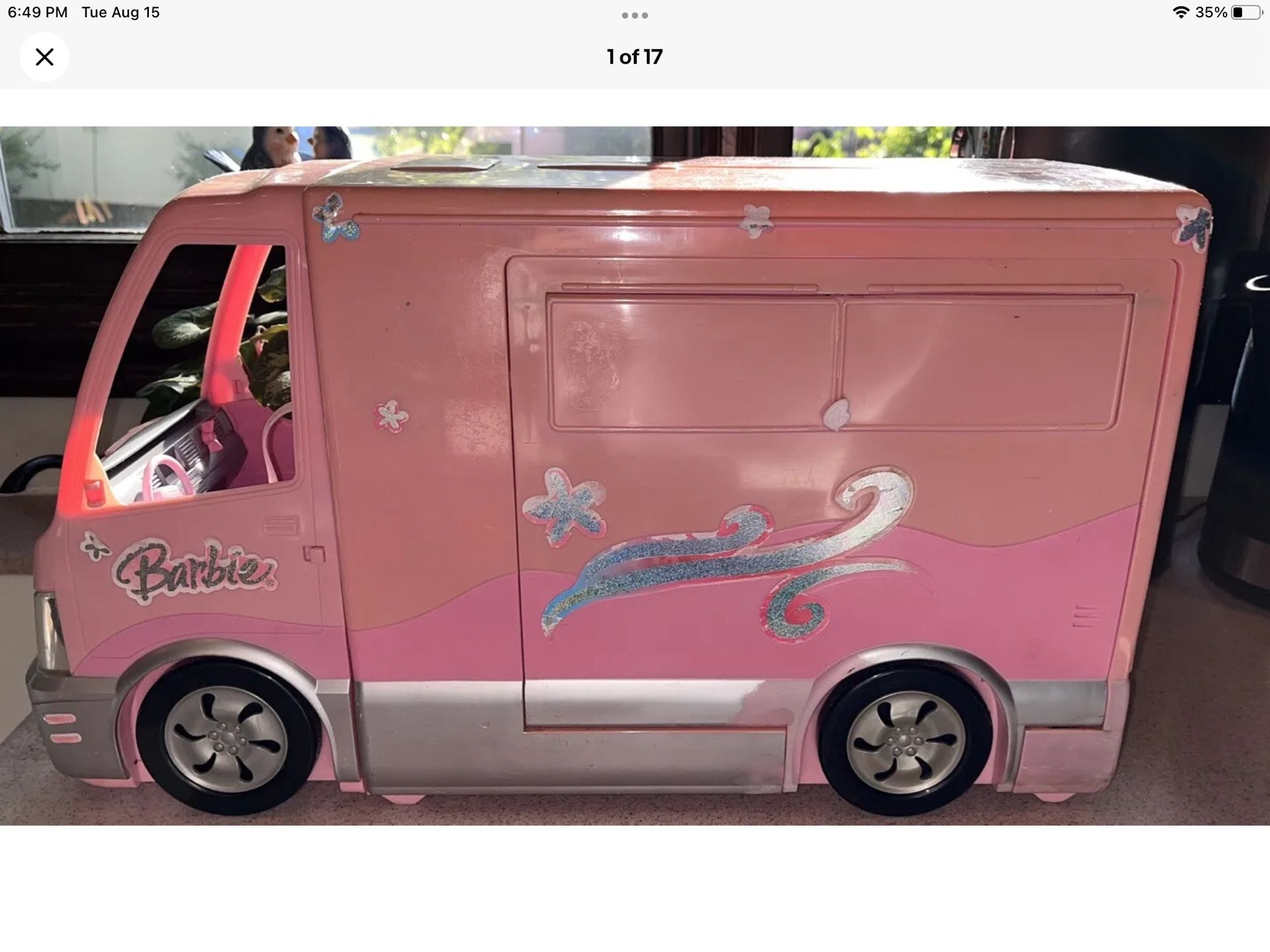 BARBIE 2006 Party Bus RV With Key Missing Pool No Sound
