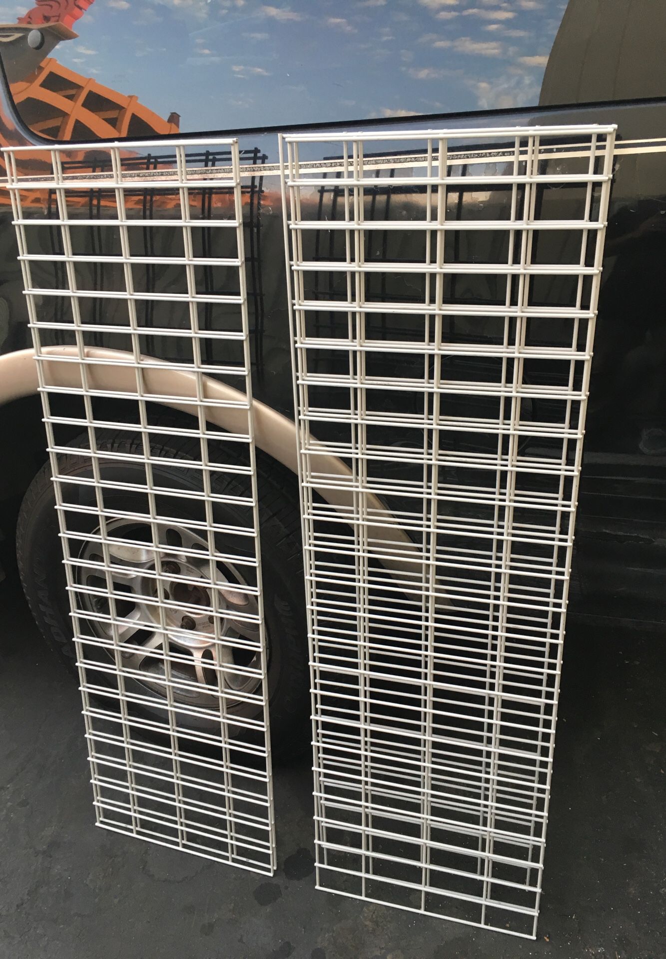 Shelves. Metal racks. 3’11” X 13 1/2”