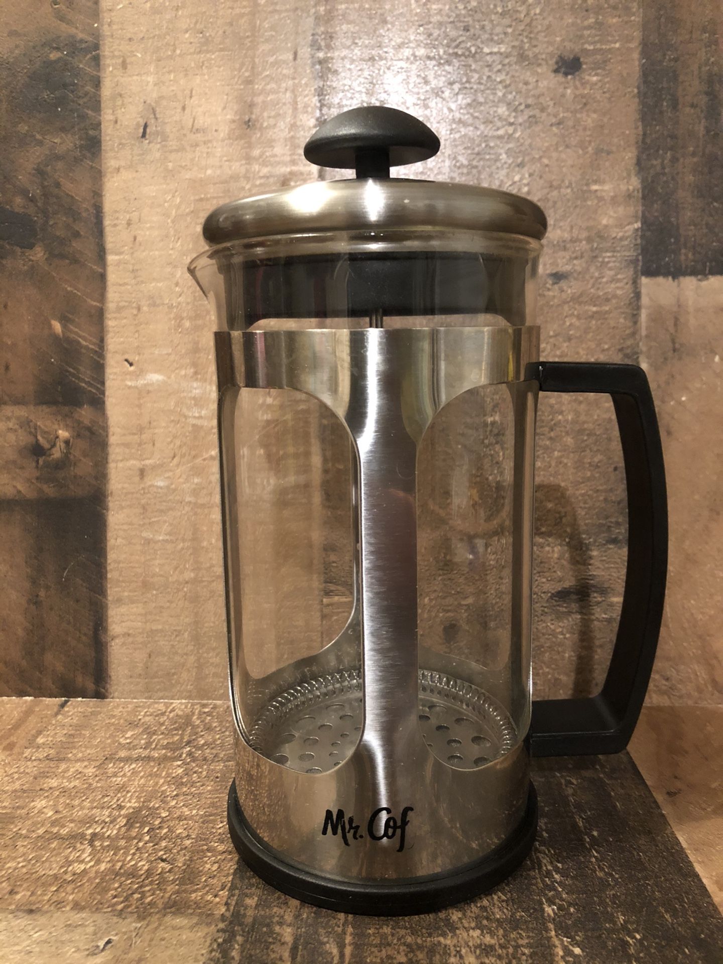 Mr. Coffee French Press Stainless Steel & Glass Carafe 30 Oz Capacity