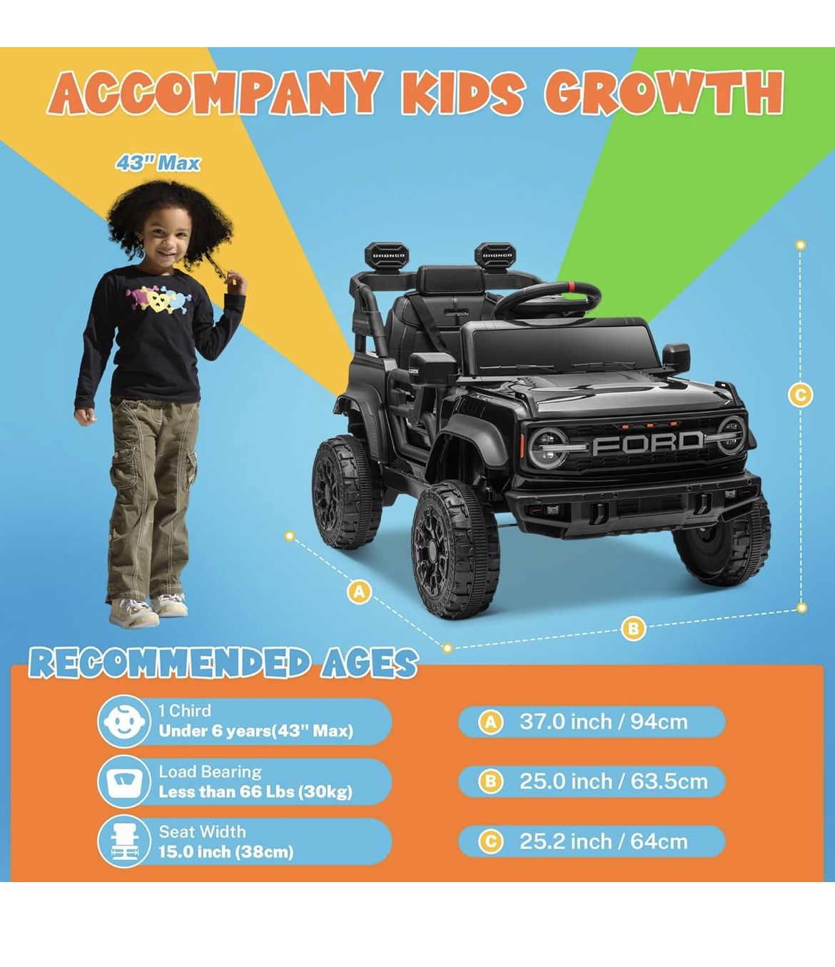 Kids ford Bronco With Remote 