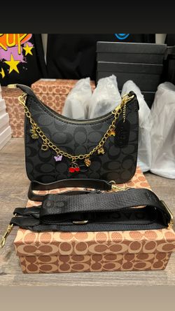 Black Coach Bag W/charms