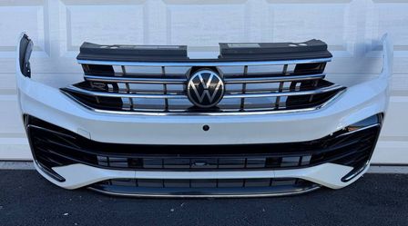 WHITE PERL TIGUAN VW R LINE COMPLETE 2022 2023 2024 FRONT BUMPER