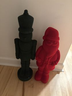 Felt toy soldier and Santa Claus Statues