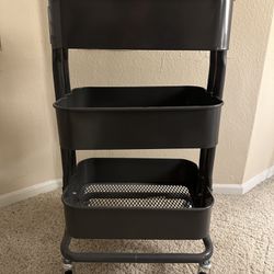 3 Tier Metal Rolling Utility Cart For Sale