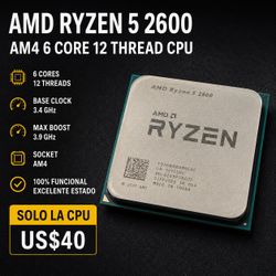 AMD Ryzen 5 2600 AM4 6 Core 12 Thread CPU