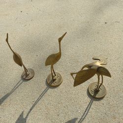 Vintage antique brass birds