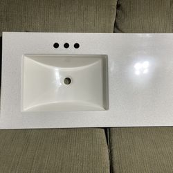 NEW Corian Bathroom Or Laundry Room Sink And Counter Top 36.5” x 18.75”