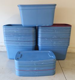 46 HDX 30 Gallon Storage Bins / Totes with 30 Matching Snap On Lids