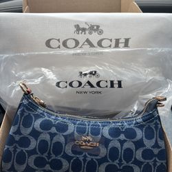 Blue denim Coach bag