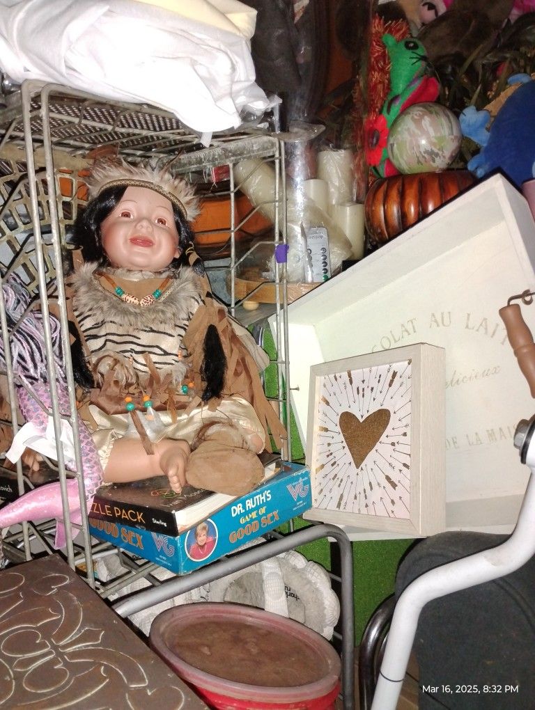 VTG ATQ Plushies And Native American Doll