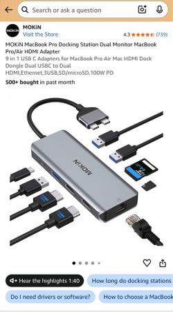 MOKiN 9-in-1 USB-C Docking Station Hub