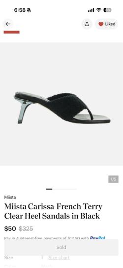 Miista Carissa French terry clear heel sandals in black