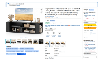 Tangkula Wood TV Stand for TVs up to 65 Inch Flat Screen