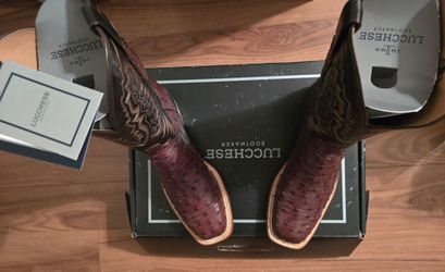 TODAY ONLY for LABOR DAY - Lucchese - Full Quill Ostrich - Wide Square Toe