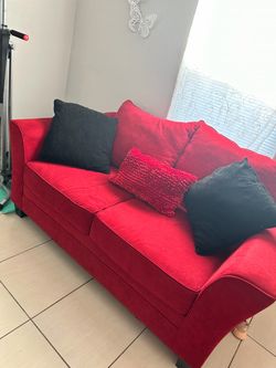 Red sofas