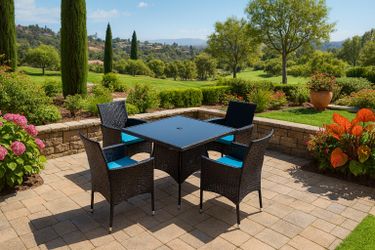 5Pcs Outdoor Rattan Dining Set 