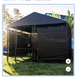 10x15 Partially Covered Dog Kennel 