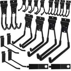 Slatwall Hooks Black 20Pack Firmly and Durable Slatwall Accessories,Perfect for Organizing Garden Tools and Heavy Duty Tools and Garage Hooks Organize