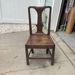 Antique Hand Carved Wooden Chair