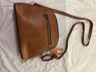 Brown Purse Leather Lots Of Storage Different Zipper Compartments