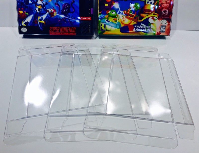 150 SNES / N64 / ATARI JAGUAR Box Protectors Clear Cases Super Nintendo 64 CIB
