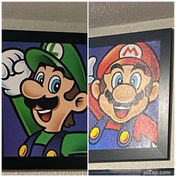 Super Mario and Luigi frame picture decor sets