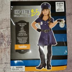 Girl Police Cop Halloween Costume, Sz Toddler