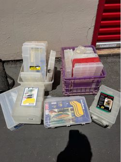 Plano Fishing Tackle Box Organizer Storage Lot – 20+ Empty Utility Boxes & Cases