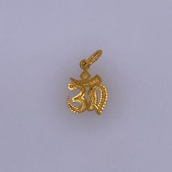 22k Yellow Gold “OM” Charm 