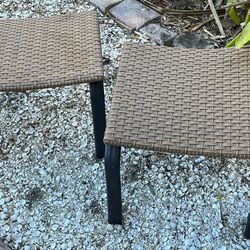 2 Outdoor Patio Ottomans 