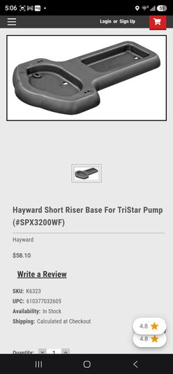 Hayward Short Riser Base For TriStar Pump (#SPX3200WF)