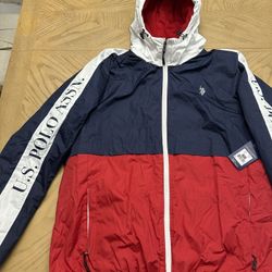 U.S Polo Assn. Men’s Coats & Outerwear USPA Polar Fleece Jacket, Classic Navy Red White XXL