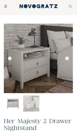 Her Majesty 2-Drawer Soft White Nightstand