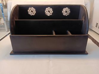 Solid Wood Boho Desk Organizer