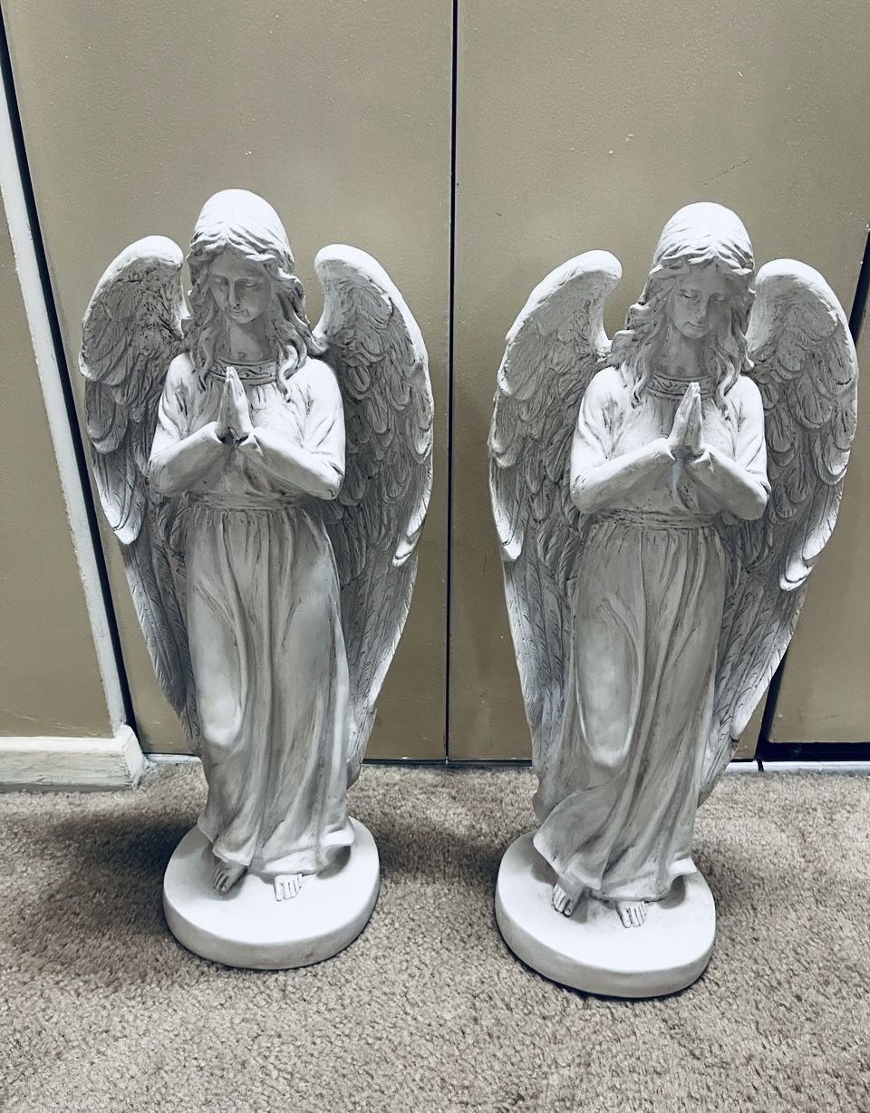 Pairs Of Matching Angel Status Made Of Resin For Indoor/ Outdoor Size In Photo Pickup Gaithersburg Md20877