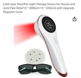 Cold Laser Men/Pet Light Therapy Device for Muscle and Joint Pain Relief (3 * 808nm+13 * 650nm) with Upgrade Magnetic Cover