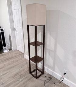 Elegant Shelf Floor Lamp (dark brown, like new)