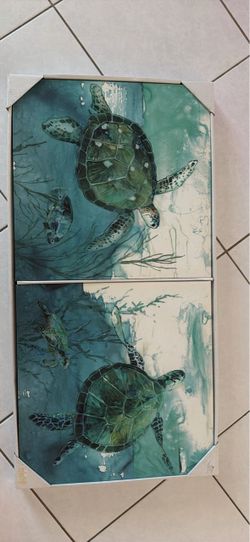 Sea Turtle Wall Art Set of 2