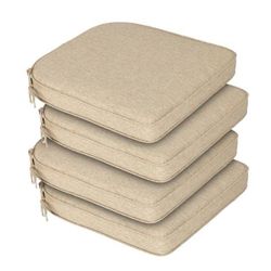 ES206 $40  18" x 19" Outdoor Dining Chair Cushion, Water Resistant Patio Seat Cushion Pads with Ties, Set of 4 - Brown  solution-dyed polyester, these