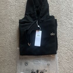 black alo hoodie and sweatpants full set