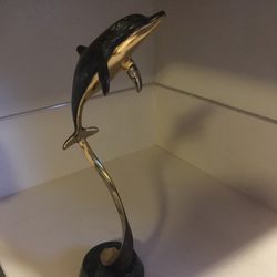 Brass Dolphin Statue