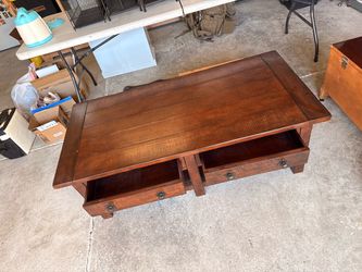 Wood Coffee Table with Storage Drawers