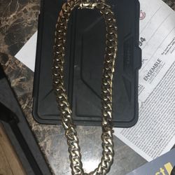 18MM 18k Plated Gold Cuban Link Chain