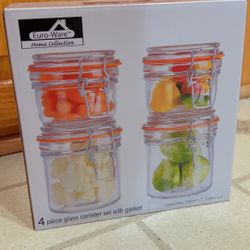 4 Piece Glass Canister Set With Gasket