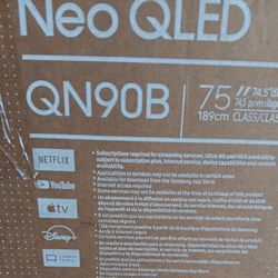 SAMSUNG 75'' INCH NEO QLED 4K SMART TV Q90B ACCESSORIES INCLUDED 